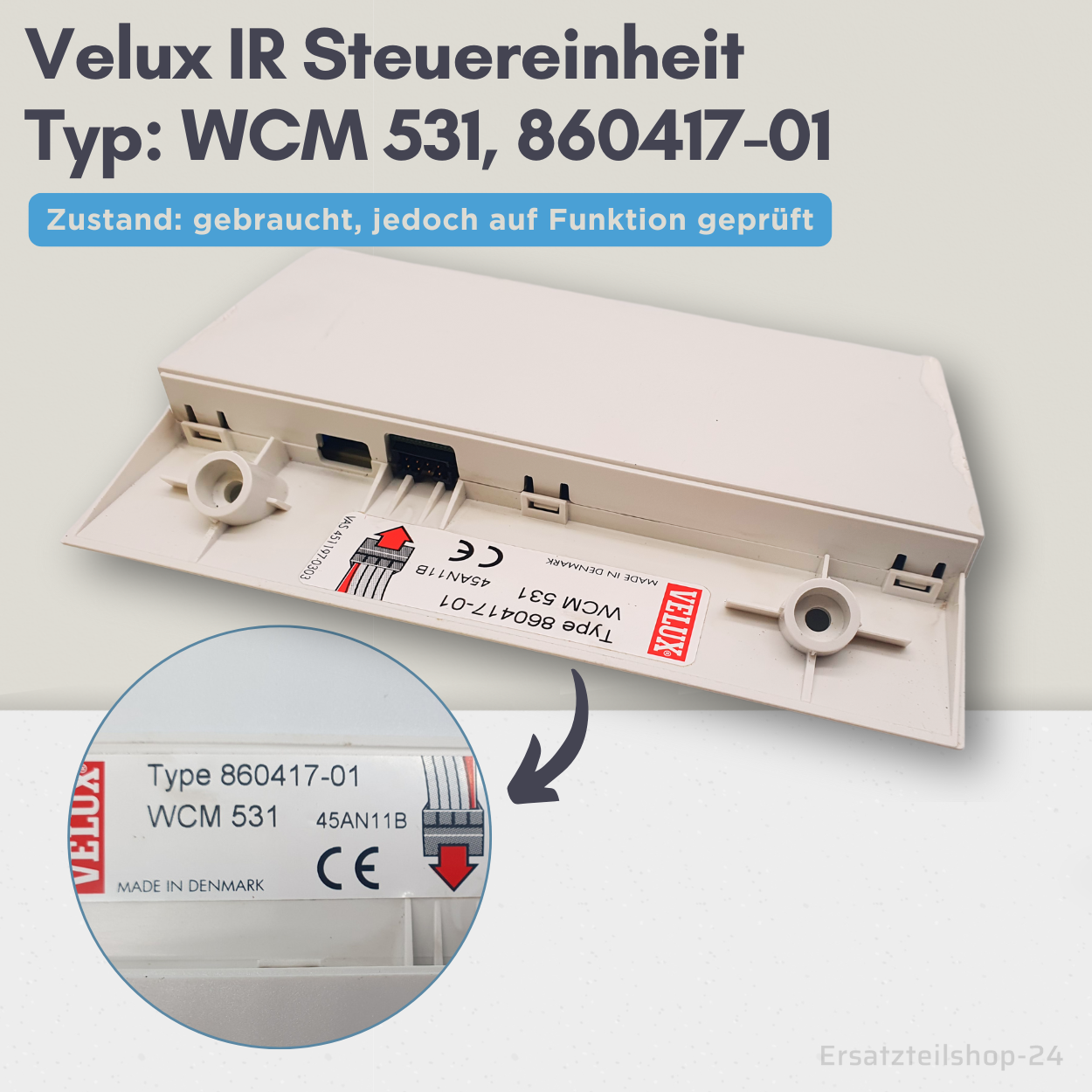 VELUX Integra IR Steuereinheit Typ WCM 531, Type 860417-01 gebraucht, #580