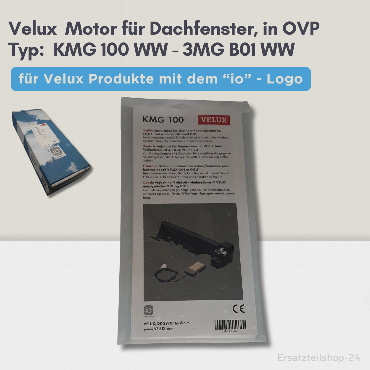 Velux Motor KMG 100 WW , 3MG B01 WW , 860986-01 io kompatibel, in OVP #591