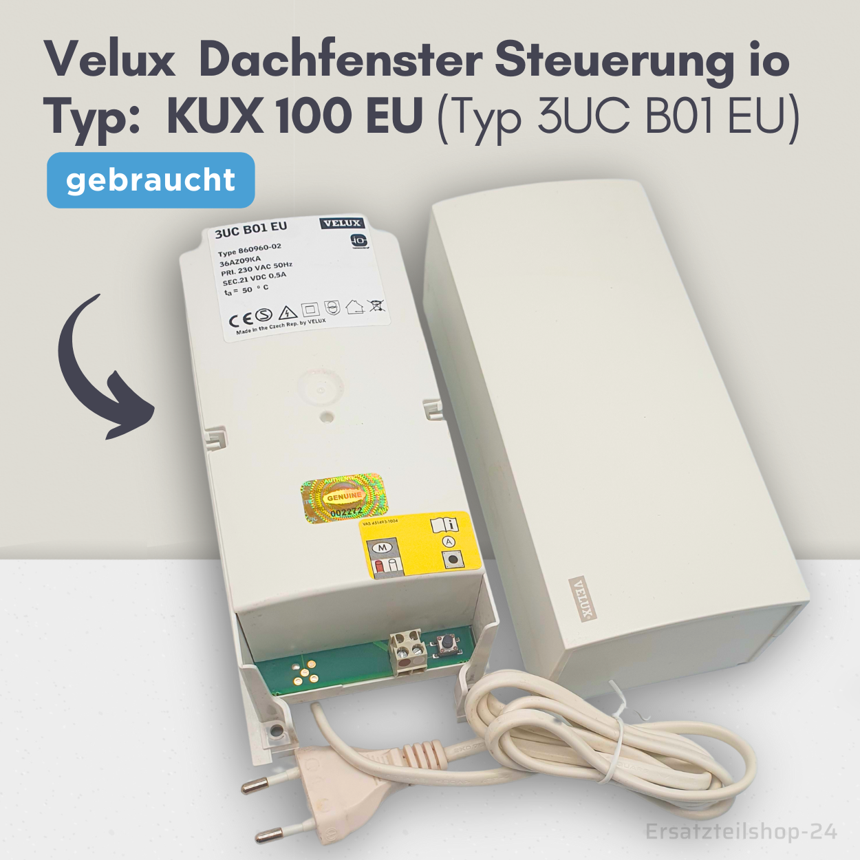 Velux Steuerung KUX 100 EU, Typ 3UC B01 EU, io kompatibel, gebraucht #567