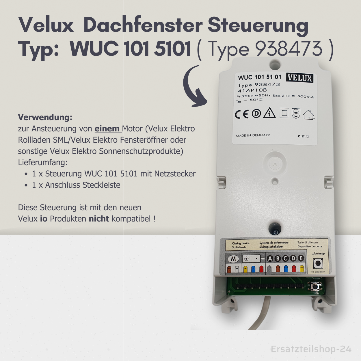 Velux Steuerung WUC 101 5101, Typ 938473 für 1 Motor, in OVP #548