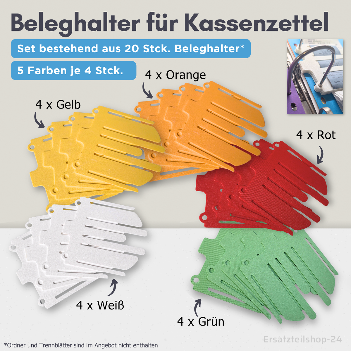 Beleghalter zum Kassenzettel klemmen, Kassenbelege einheften ohne Locher, Tacker