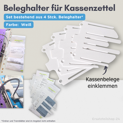 Beleghalter zum Kassenzettel klemmen, Kassenbelege einheften ohne Locher, Tacker
