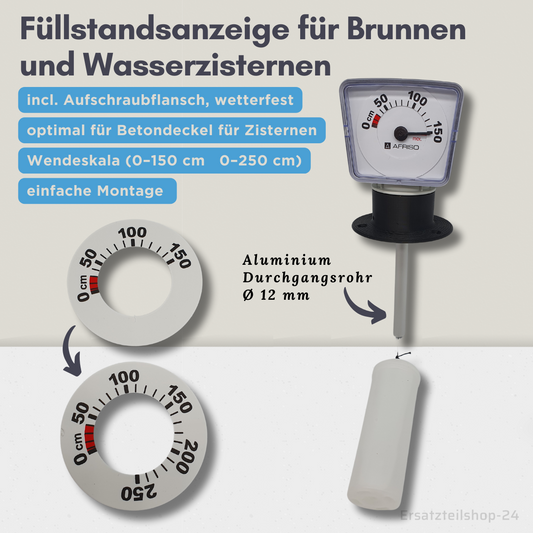 Füllstandsanzeige , wahlweise mit Aufschraubplatte f. Regenwasser Zisterne m. Kunststoff o. Betondeckel