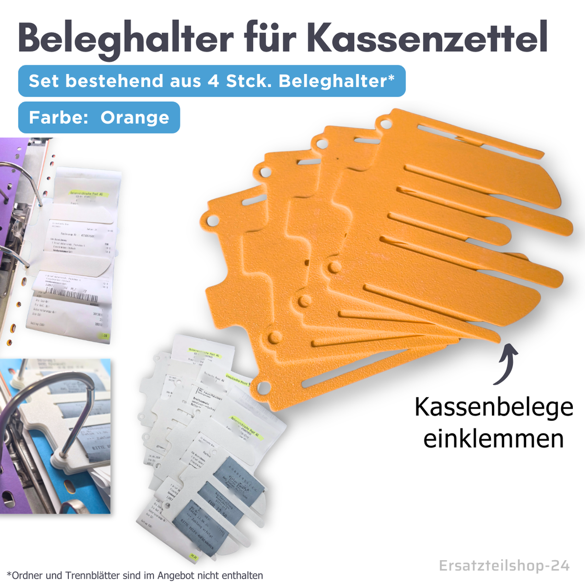 Beleghalter zum Kassenzettel klemmen, Kassenbelege einheften ohne Locher, Tacker